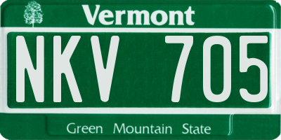 VT license plate NKV705