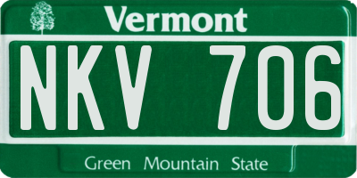 VT license plate NKV706