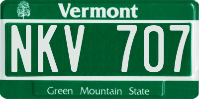 VT license plate NKV707
