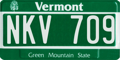 VT license plate NKV709