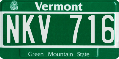 VT license plate NKV716