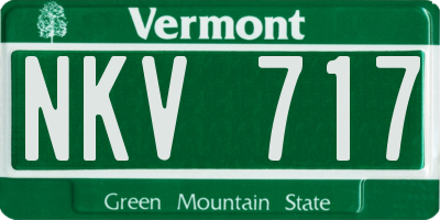 VT license plate NKV717