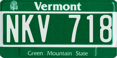 VT license plate NKV718