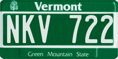 VT license plate NKV722