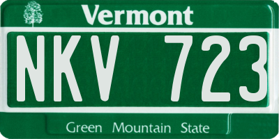 VT license plate NKV723