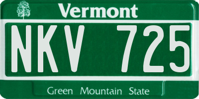 VT license plate NKV725