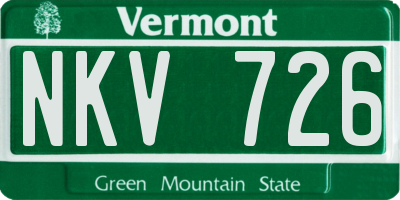 VT license plate NKV726