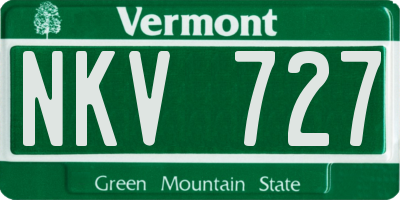 VT license plate NKV727