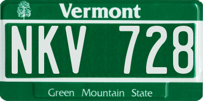 VT license plate NKV728