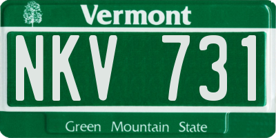 VT license plate NKV731