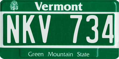 VT license plate NKV734