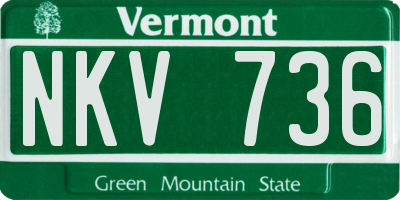 VT license plate NKV736