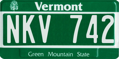 VT license plate NKV742