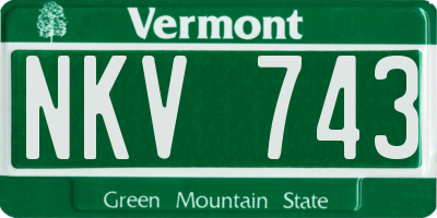 VT license plate NKV743