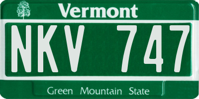 VT license plate NKV747