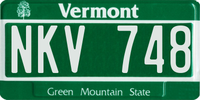 VT license plate NKV748