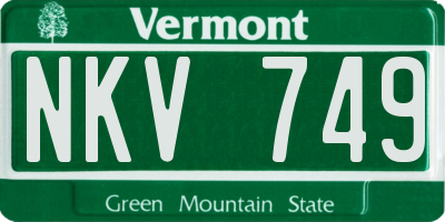 VT license plate NKV749