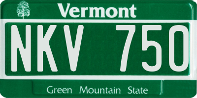 VT license plate NKV750
