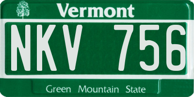 VT license plate NKV756