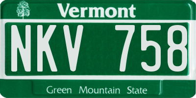 VT license plate NKV758