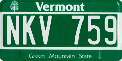 VT license plate NKV759