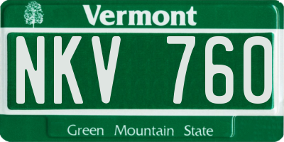 VT license plate NKV760
