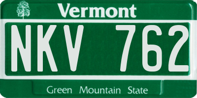 VT license plate NKV762