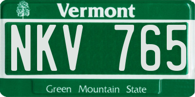 VT license plate NKV765