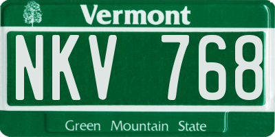 VT license plate NKV768