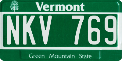 VT license plate NKV769