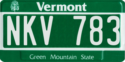 VT license plate NKV783