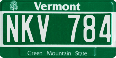 VT license plate NKV784