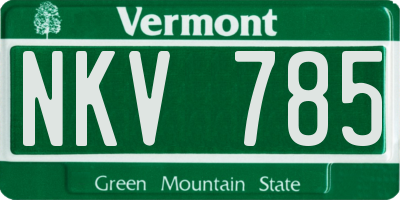 VT license plate NKV785