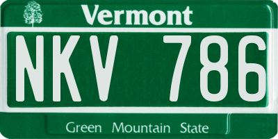 VT license plate NKV786