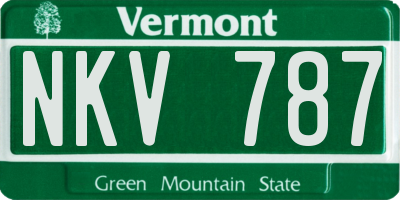 VT license plate NKV787