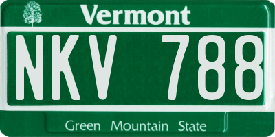 VT license plate NKV788