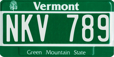 VT license plate NKV789