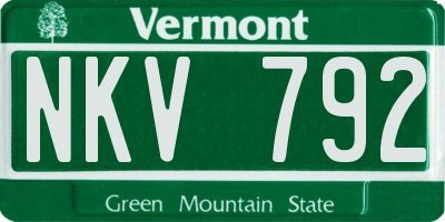 VT license plate NKV792