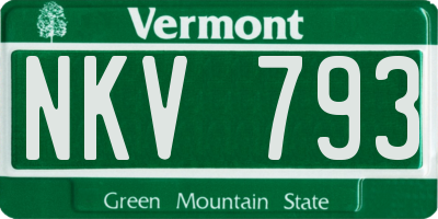 VT license plate NKV793