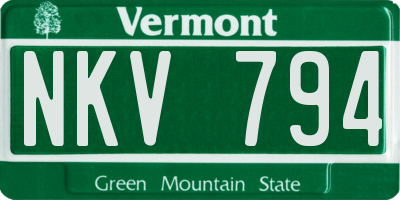 VT license plate NKV794