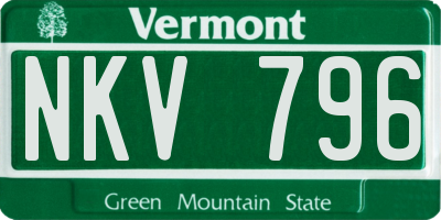 VT license plate NKV796