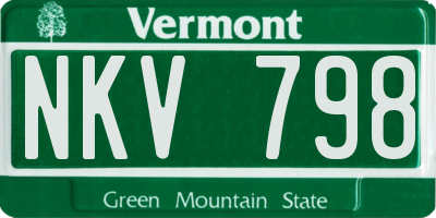 VT license plate NKV798