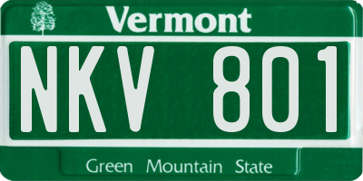 VT license plate NKV801