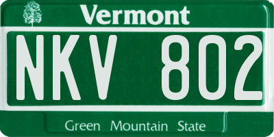 VT license plate NKV802