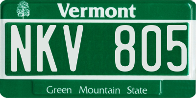 VT license plate NKV805