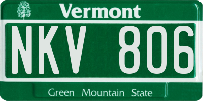 VT license plate NKV806