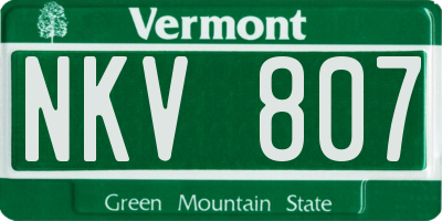 VT license plate NKV807