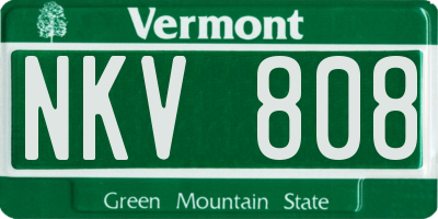 VT license plate NKV808
