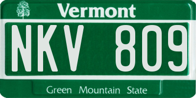 VT license plate NKV809
