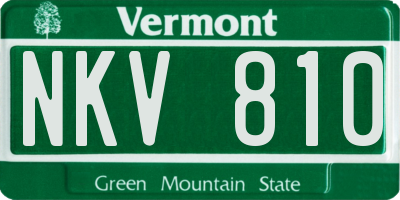 VT license plate NKV810